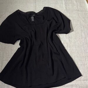 Apostrophe Black Short Sleeve Blouse